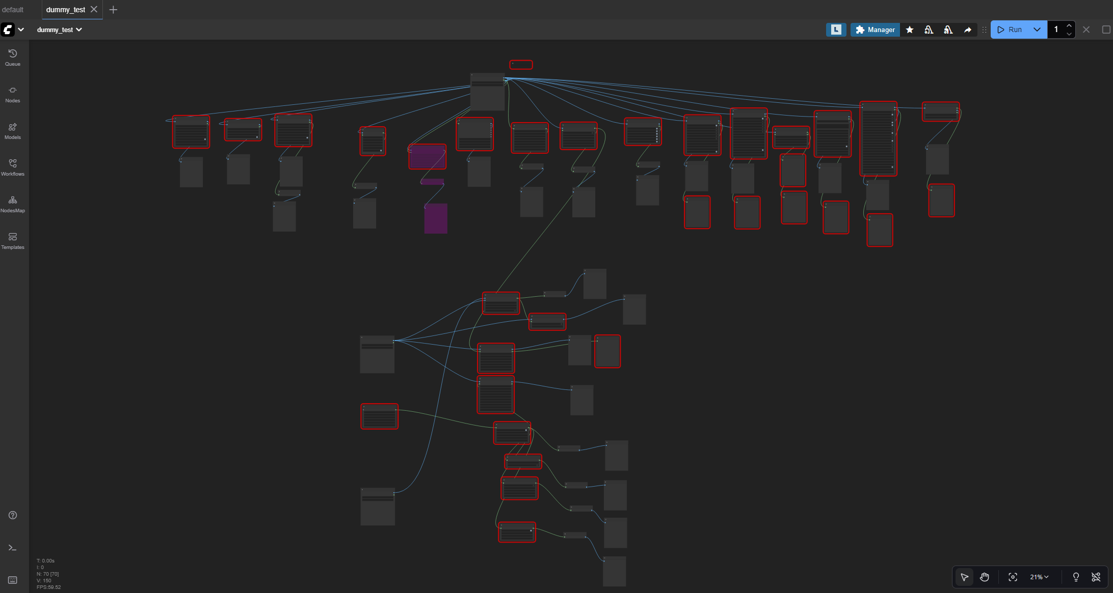ComfyUI complex workflow: intricate node connections demonstrating importance of understanding each component before copying AI generation pipelines