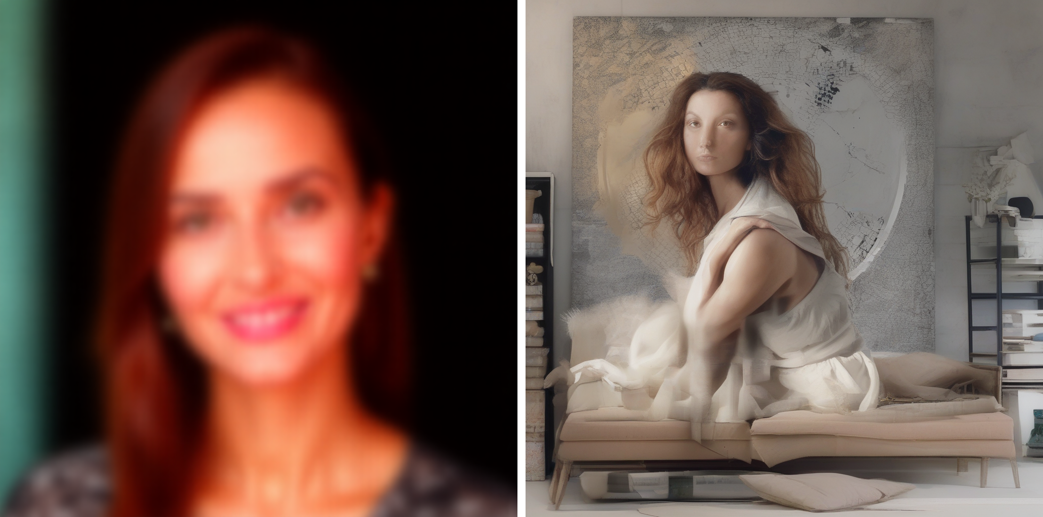 CFG comparison for Flux: left image at CFG 7.0 showing over-saturated fried quality versus right image at CFG 1.0 showing correct clean generation