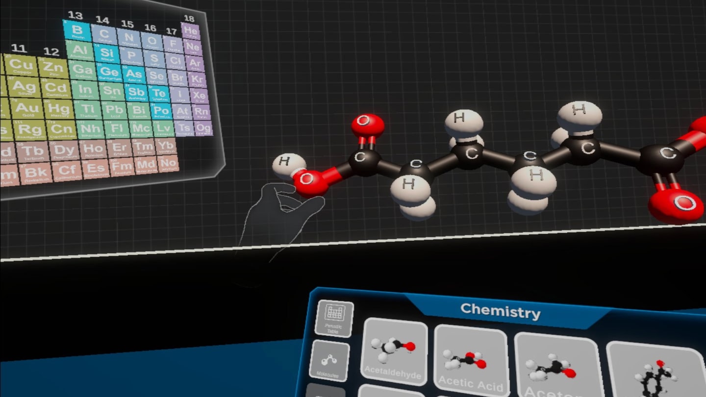 Curio XR - Educational VR Platform screenshot showing Revolutionary multiplayer educational VR platform with NetCode for GameObjects implementation serving university students worldwide developed with Unity for multiple platforms
