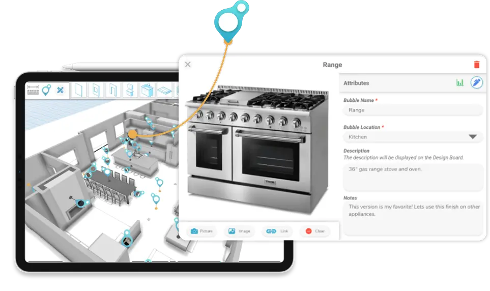 Design with Bubbles cross-platform interface showing collaborative design features