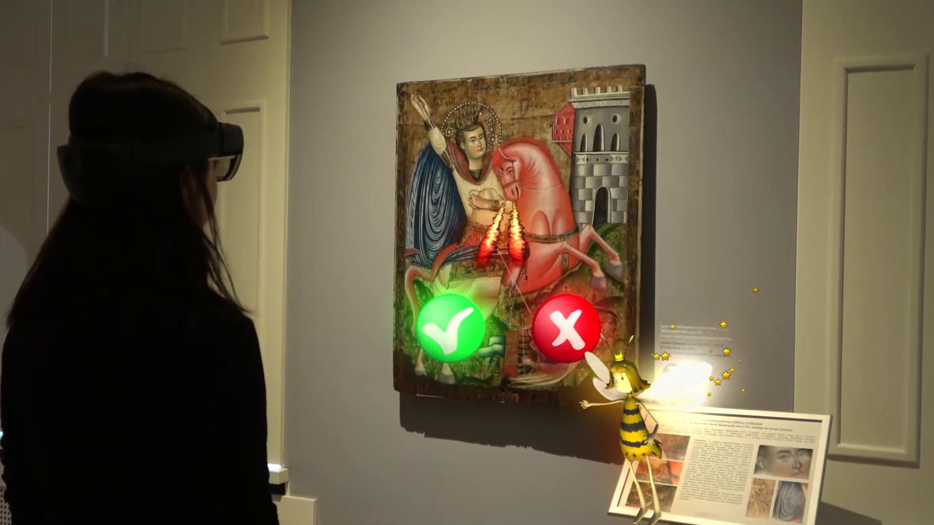 Feel the Art augmented reality gallery experience with 3D character interactions