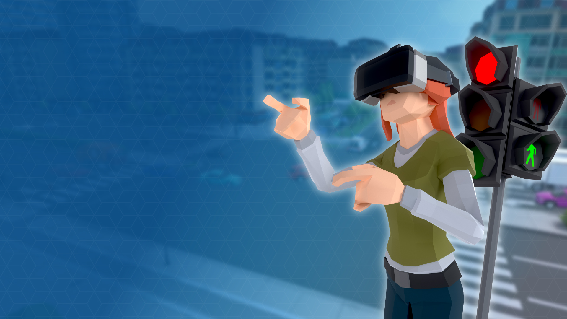 Virtual guide teacher mode providing traffic safety instructions in VR environment