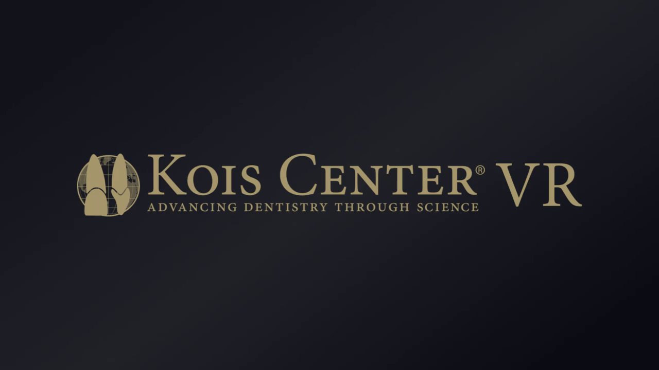 Kois Center VR - VR Education screenshot showing Professional dental education VR platform with multiplayer learning environments and interactive training modules developed with Unity for multiple platforms
