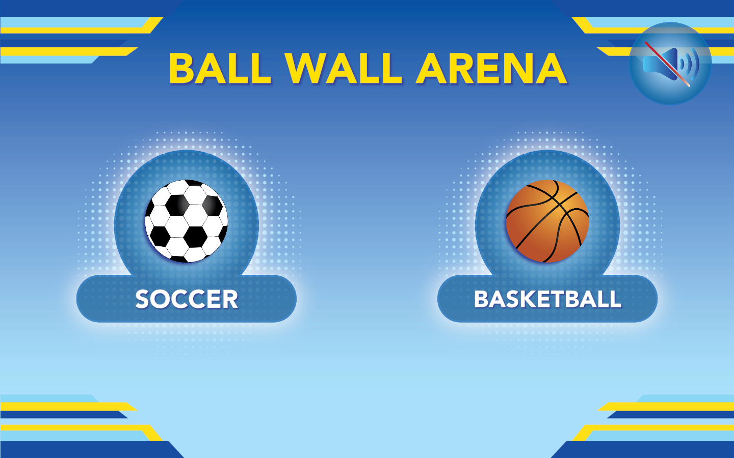 Ball Wall Arena Sports Interactive Wall Game - Unity Project screenshot showing Interactive wall sports game featuring soccer and basketball with single and multiplayer modes. Players throw balls at projected targets for sports entertainment environments. developed with Unity for multiple platforms