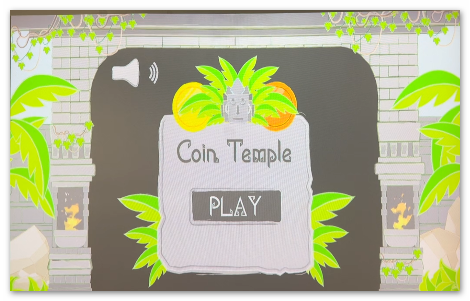 Live gameplay photo 1 showing players throwing balls at Coin Temple Connect 4 interactive wall projection