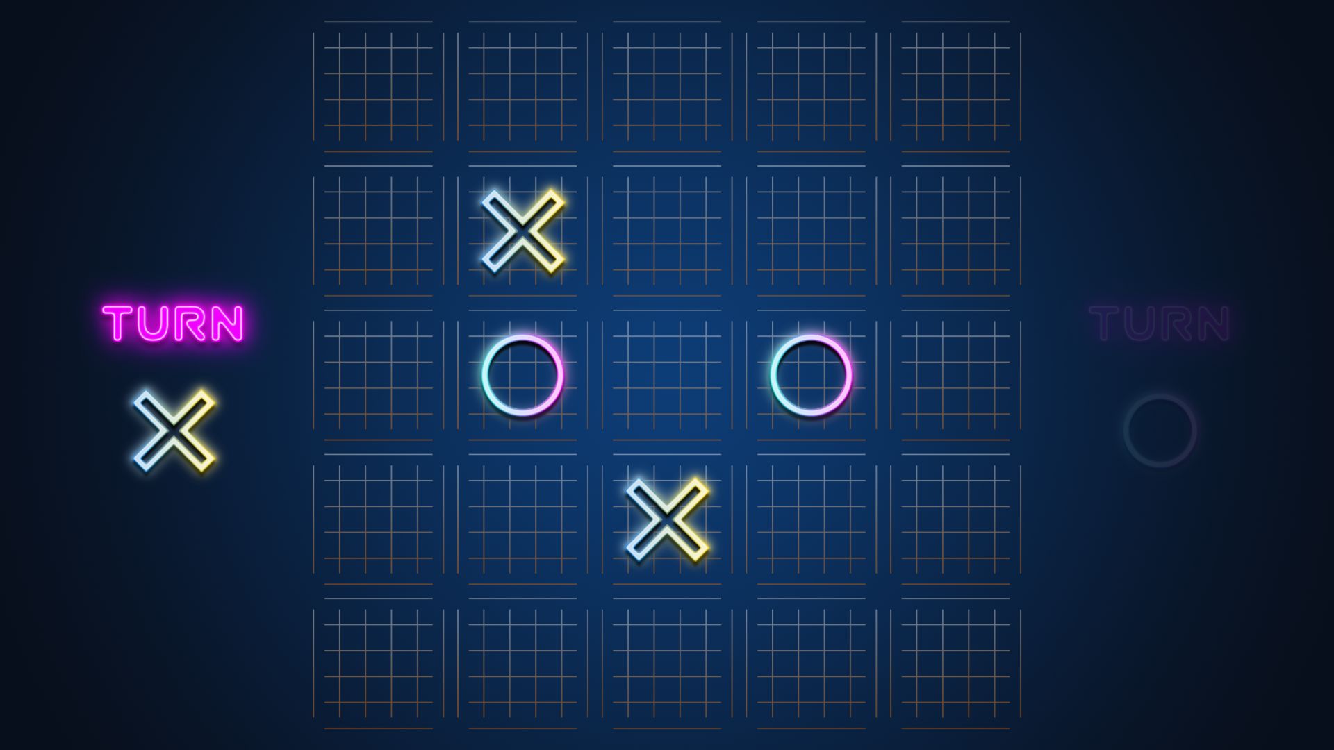 Tic Tac Toe 3x3 grid mode with clear visual indicators and Unity 3D graphics